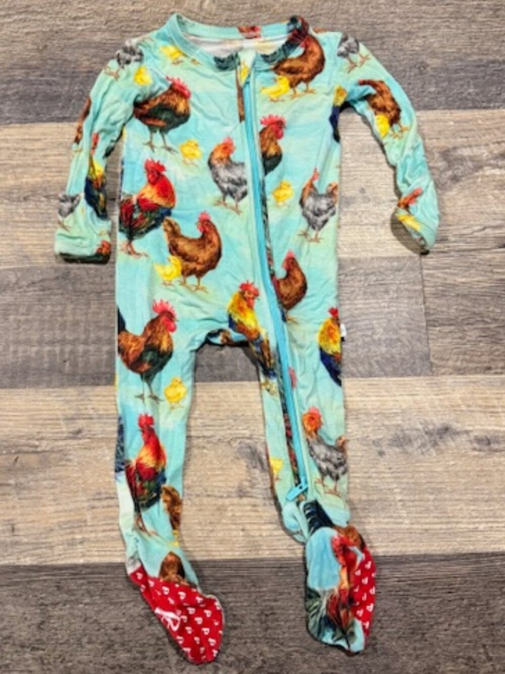 Posh Peanut 0-3 Months Chicken/Rooster Footie Pajamas